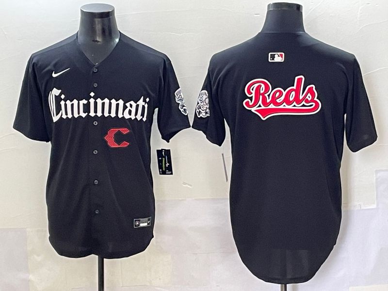 Men 2025 Cincinnati Reds Blank Black Five generations Joint Name Nike MLB Jersey style 6